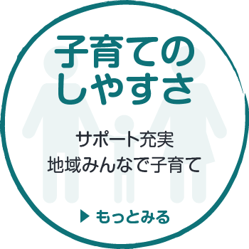 子育てのしやすさ　サポート充実　地域みんなで子育て