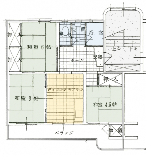 村山市営住宅間取り図　59-304号