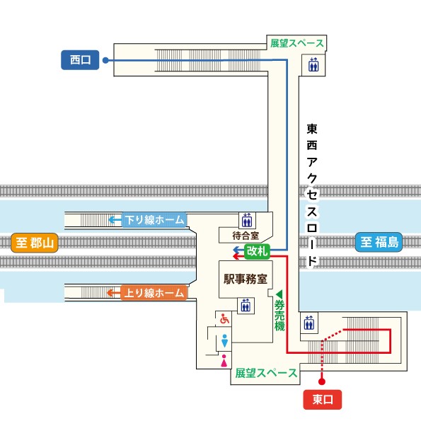 東西自由通路（愛称：東西アクセスロード）平面図